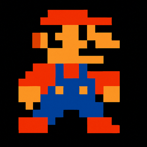 Mario 8-bit Pixley game style NES..
High contrast
