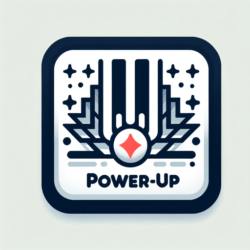 power up.
Single Game Texture.  In-Game asset.  2d.  Blank background.  High contrast.  No shadows