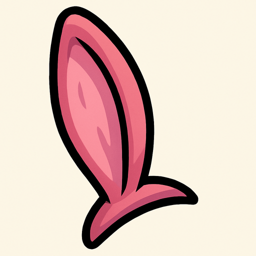 Pink rabbit ear.
In-Game asset.  2d.  High contrast.  No shadows