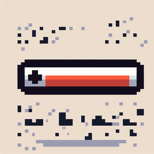 create a 2d pixel healthbar.
Single Game Texture. In-Game asset. 2d. Blank background. High contrast. No shadows.