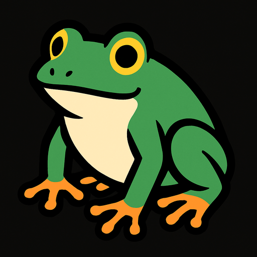 Frog.
In-Game asset.  2d.  High contrast.  No shadows