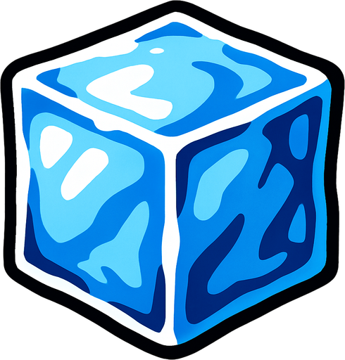 Ice cube.
In-Game asset.  High contrast.  No shadows
