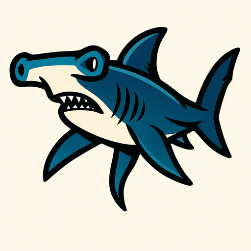 Hammerhead shark.
In-Game asset.  2d.  High contrast.  No shadows