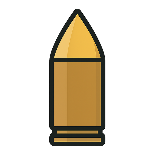 create bullet. No background. Transparent background. Blank background. No shadows. 2d. In-Game asset. flat