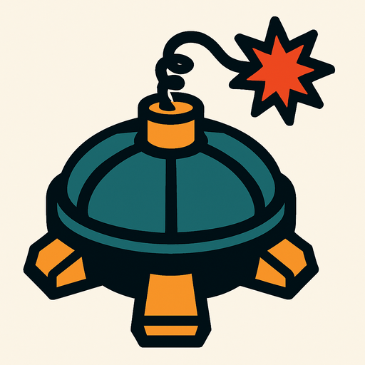 mayın.
In-Game asset.  2d.  High contrast.  No shadows