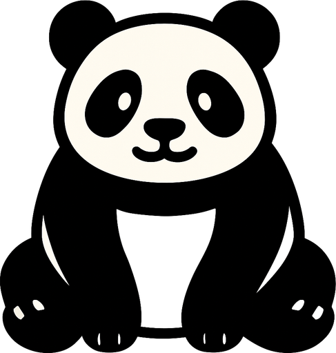 A panda.
In-Game asset.  2d.  High contrast.  No shadows
