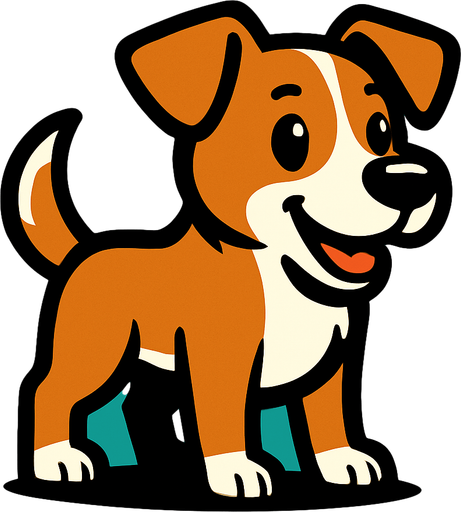 Dog.
In-Game asset.  2d.  High contrast.  No shadows