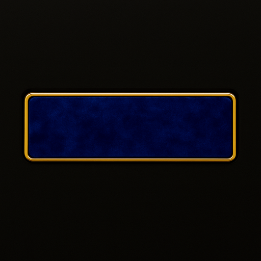 Keep this shape but change the material to a royal blue velvet with a golden border around it.