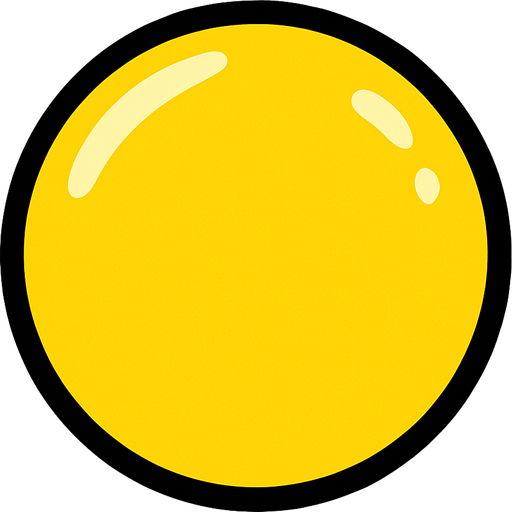 Yellow ball.
In-Game asset.  2d.  High contrast.  No shadows