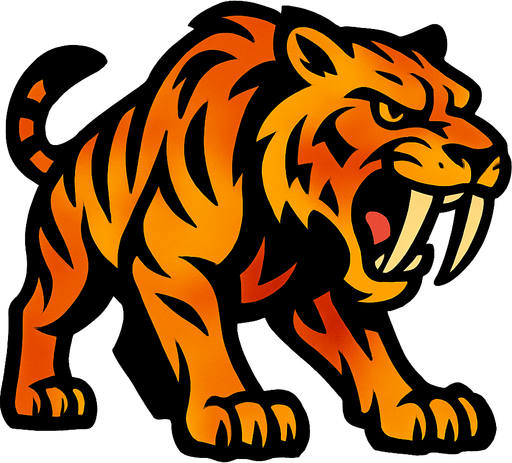 Sabertooth tiger.
In-Game asset.  2d.  High contrast.  No shadows