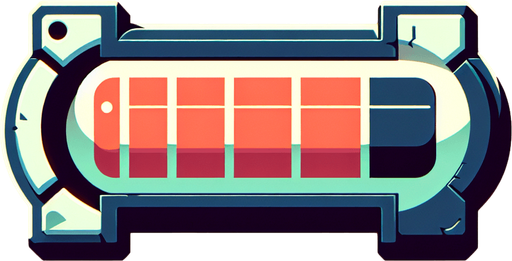 A power bar Single Game Texture. In-Game asset. 2d. Blank background. High contrast. No shadows.