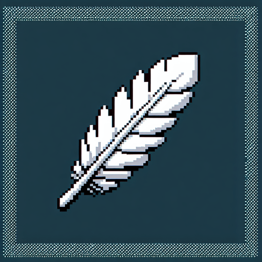 snes white feather.
Single Game Texture.  In-Game asset.  2d.  Blank background.  High contrast.  No shadows
