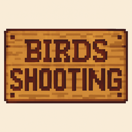 A pixel art sign that says BIRDS SHOOTING.(800x240 size)
No shadows