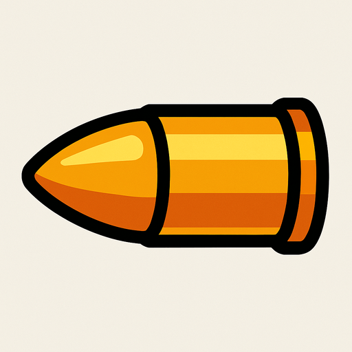 bullet.
In-Game asset.  2d.  High contrast.  No shadows