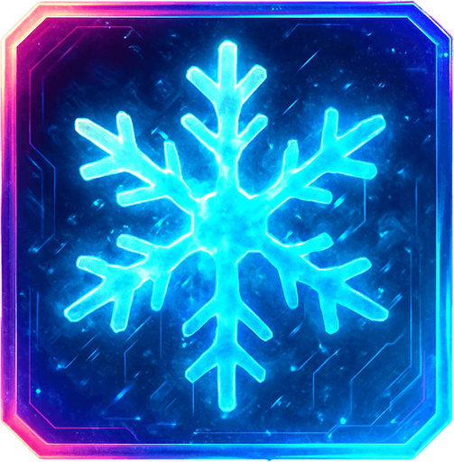 Ability icon 'Ice freeze' . cyberpunk. abstract. Futuer. different colors. HD colors