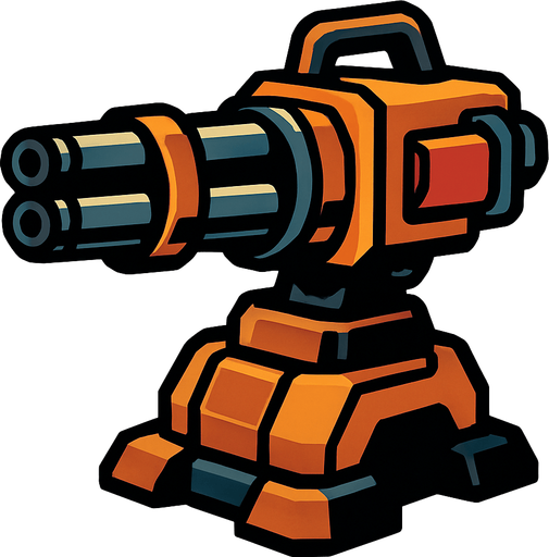 Minigun turret.
In-Game asset.  2d.  High contrast.  No shadows
