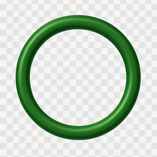 Simple green ringline with transparent inner. Front view