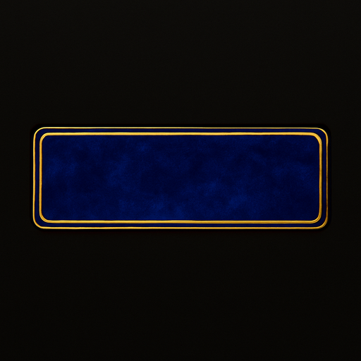 Keep this shape but change the material to a royal blue velvet with a golden border around it.