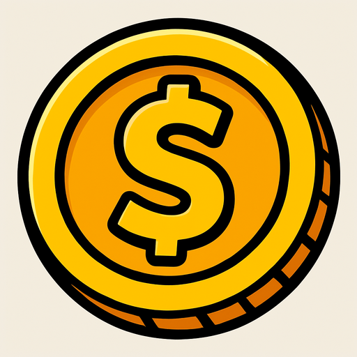 Coin.
In-Game asset.  2d.  High contrast.  No shadows
