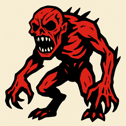 korkunç düşman.
In-Game asset.  2d.  High contrast.  No shadows