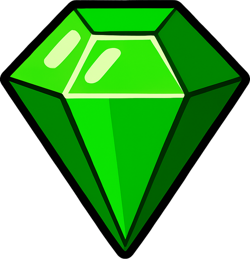 Gema verde.
In-Game asset.  2d.  High contrast.  No shadows