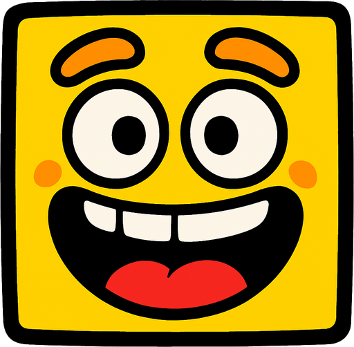 funny square.
In-Game asset.  2d.  High contrast.  No shadows