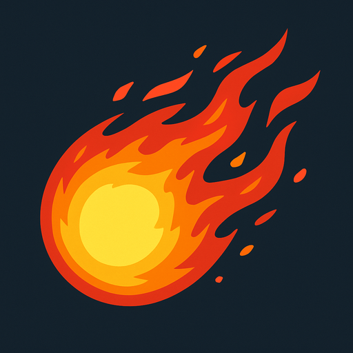 Fireball.
In-Game asset.  2d.  High contrast.  No shadows