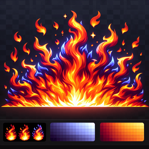 fire.
Single Game Texture.  In-Game asset.  2d.  Blank background.  High contrast.  No shadows