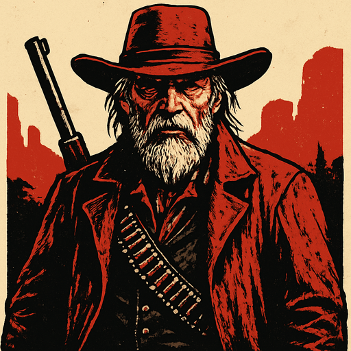 Make me a boss for RDR2.
In-Game asset.  2d.  High contrast.  No shadows