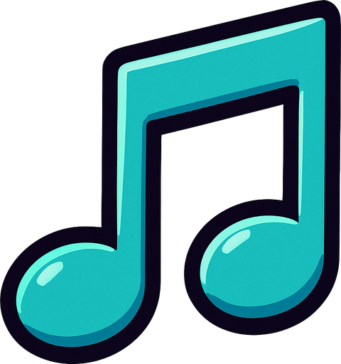 Musical note.
In-Game asset.  2d.  High contrast.  No shadows