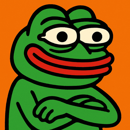 meme kurbağa.
In-Game asset.  2d.  High contrast.  No shadows