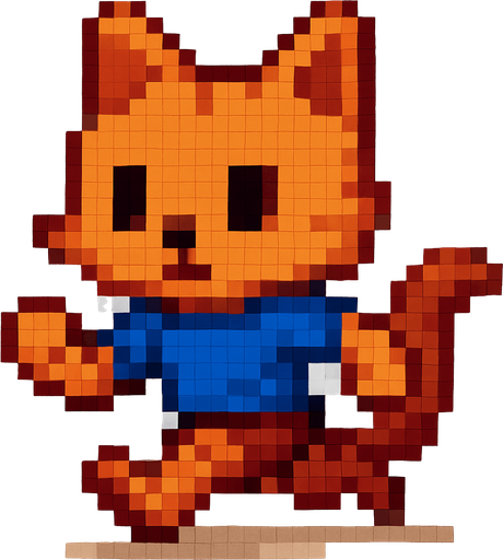Gatito corriendo pixelart