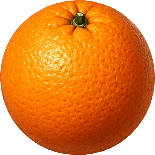 ultra realistic orange fruit.
In-Game asset.  2d.  High contrast.  No shadows