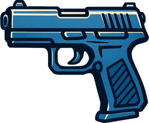Gun.
In-Game asset.  2d.  High contrast.  No shadows