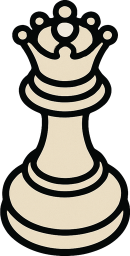 Chess queen white View from above.
In-Game asset.  2d.  High contrast.  No shadows
