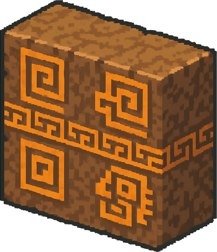 Generame un muro pixelar de tierra isometrico con aptornes aztecas.
In-Game asset.  2d.  High contrast.  No shadows