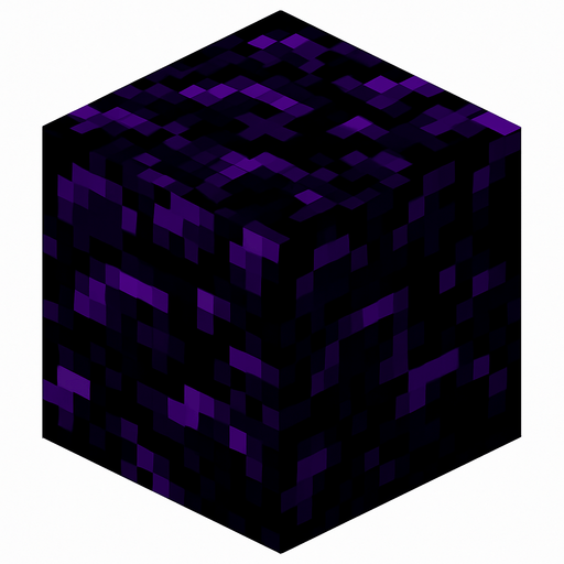 Minecraft obsidyen bloğu. mor renkli.
In-Game asset.  High contrast.  No shadows
