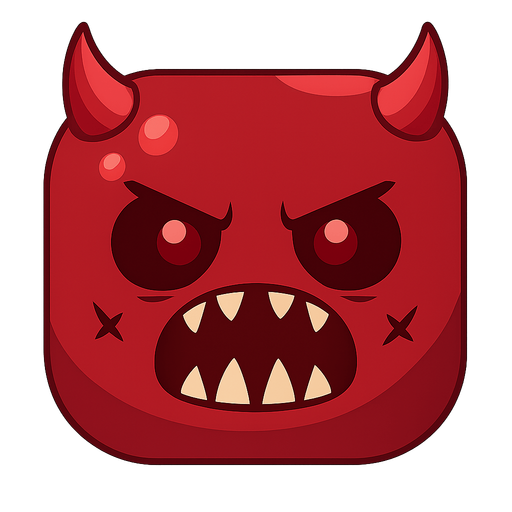 Bunun hiç birşey ni değiştirme sadece rengini koyu kırmızı ve açık kırmızı.gözlerinin bebeklerini büyült ve kafasına şeytan boynuzlari koy ve arkaplanı olmasın