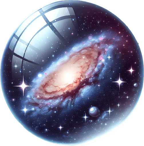 Una esfera con la via láctea.
Single Game Texture.  In-Game asset.  2d.  Blank background.  High contrast.  No shadows