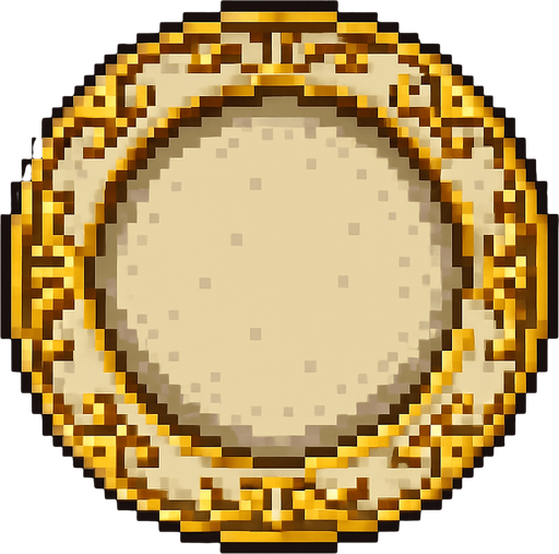 plato con decoraciones de oro pixel art metal slug style.
In-Game asset.  2d.  High contrast.  No shadows