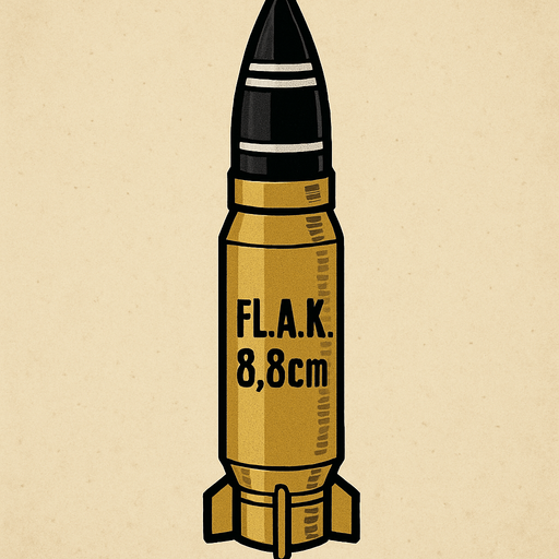prollectil de un flak 8,8cm.
In-Game asset.  2d.  High contrast.  No shadows