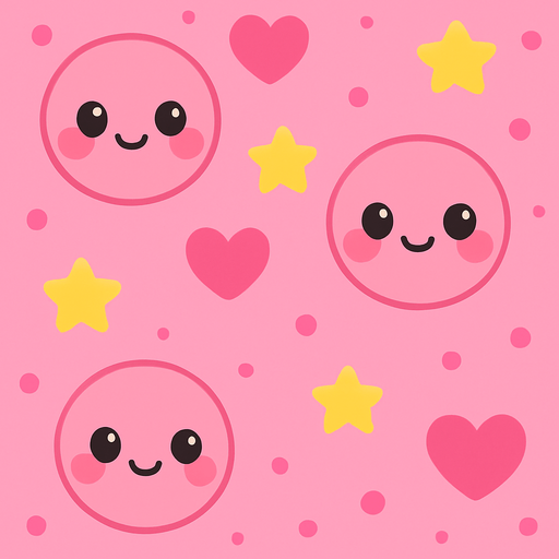 fond mignon kawaii rose.
In-Game asset.  2d.  High contrast.  No shadows