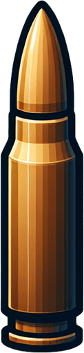 Bullet.
Single Game Texture. In-Game asset. 2d. Blank background. High contrast. No shadows.
