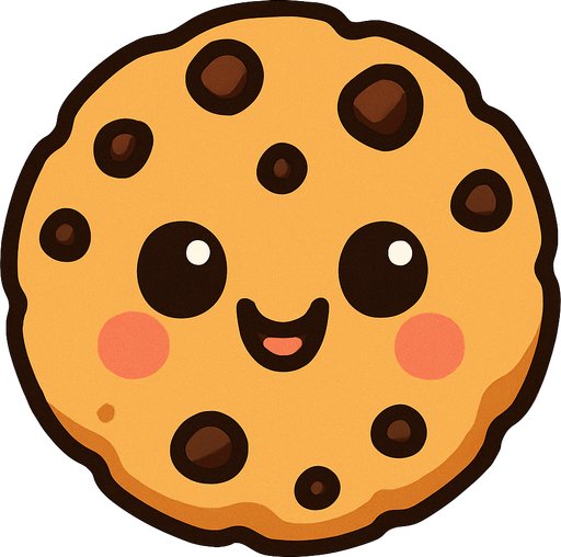 Bana tatlı üzerinde bir yüz olan kurabiye çiz.
In-Game asset.  2d.  High contrast.  No shadows
