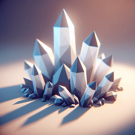 low geometry style，sence，crystal.
Single Game Texture. In-Game asset. 2d. Blank background. High contrast. No shadows.