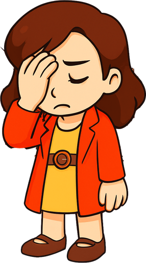 Make her facepalm and look down frustrated