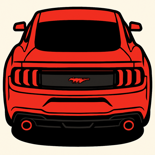 Yeni ford mustang arkasi ama yukaridan
In-Game asset.  2d.  High contrast.  No shadows