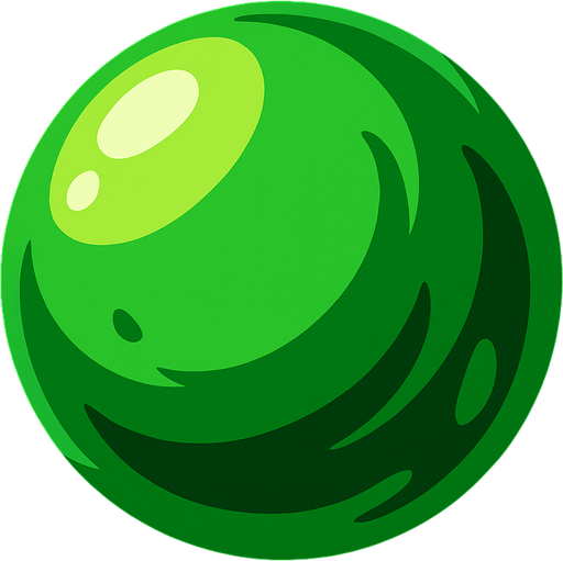 esfera verde.
In-Game asset.  2d.  High contrast.  No shadows