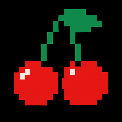 Pacman cherry.
In-Game asset.  2d.  High contrast.  No shadows