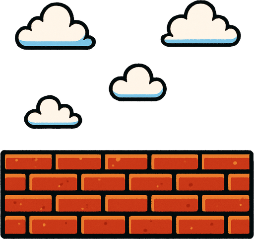 Bricks and sky.
In-Game asset.  2d.  High contrast.  No shadows
